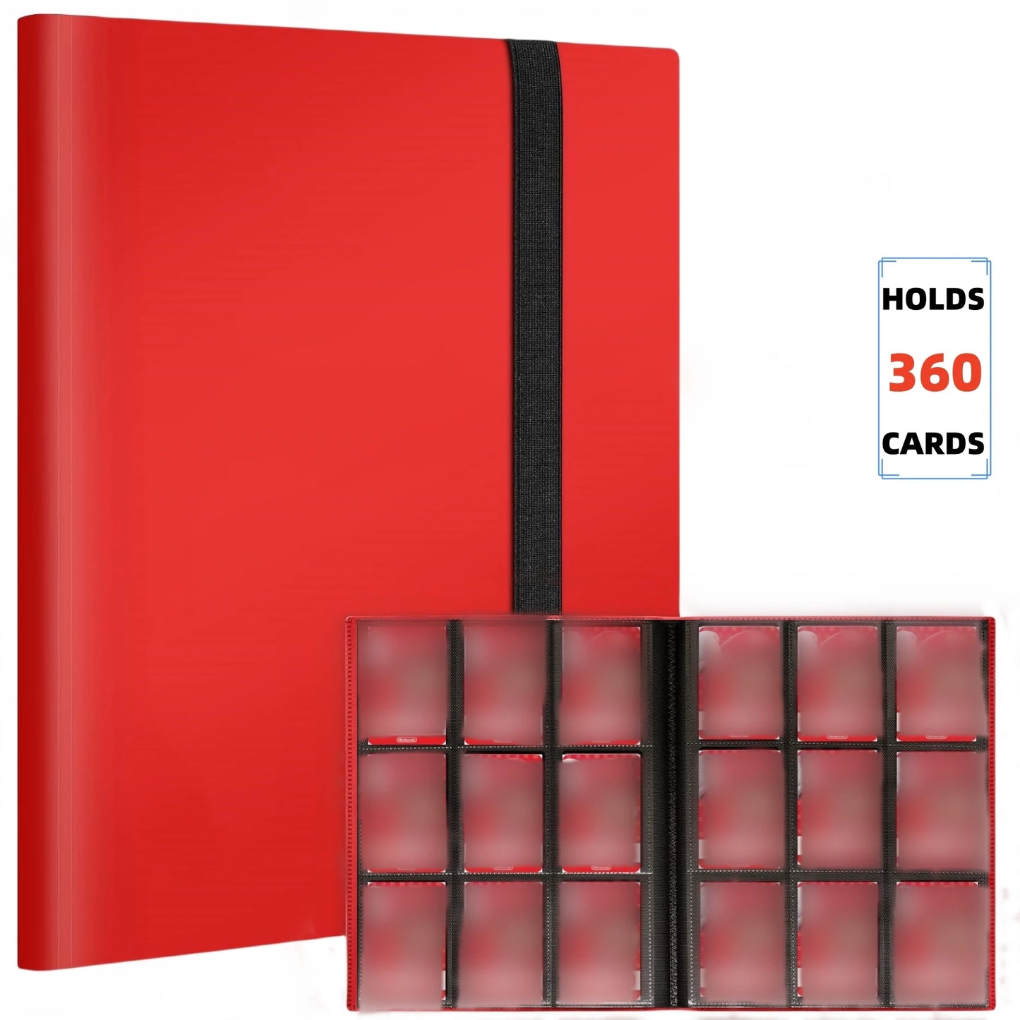 9 Pocket Trading Card Album Folder - 360 Side Loading Pocket Binder for Game Cards & Sports Cards