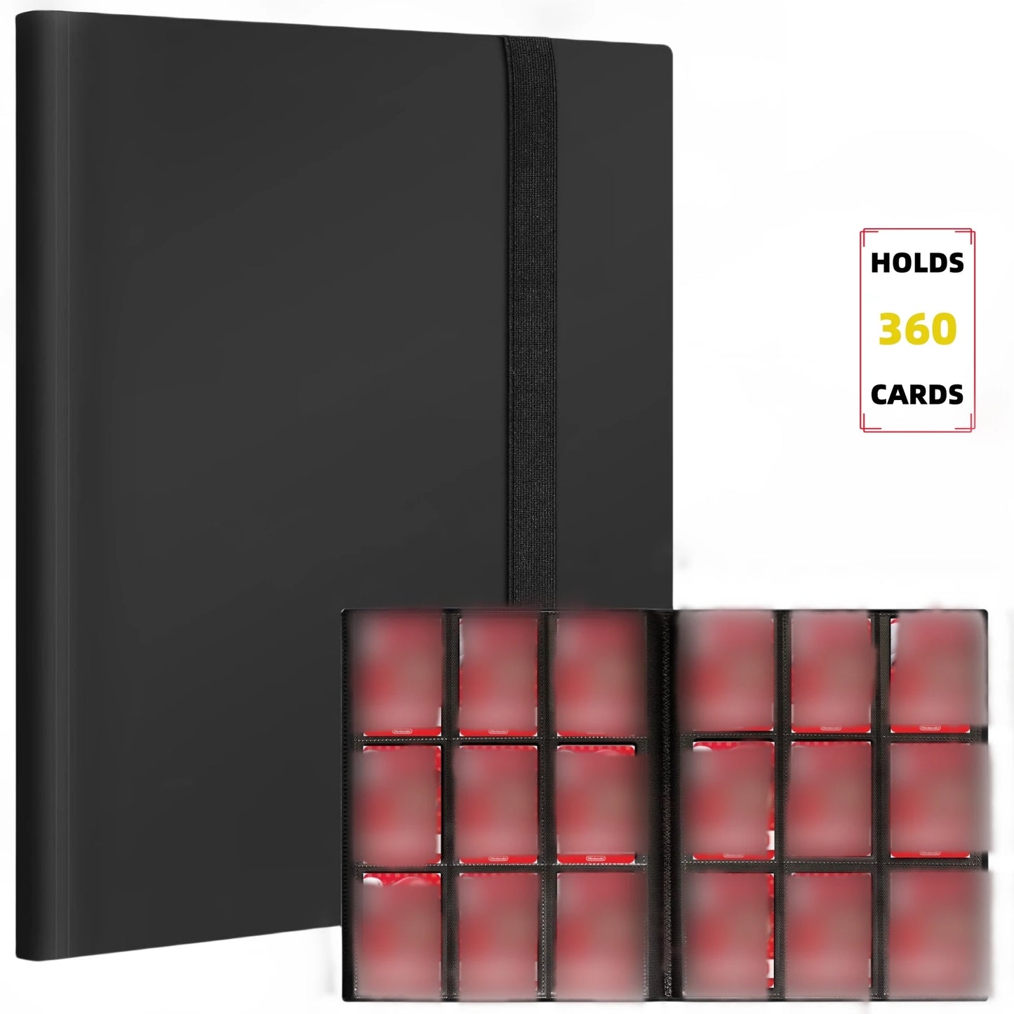 9 Pocket Trading Card Album Folder - 360 Side Loading Pocket Binder for Game Cards & Sports Cards