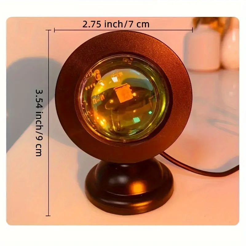 1Pc Vibrant Sunset Projection Light - 16-Color Spectrum, USB Remote Control, Dynamic Color Changing LED Light -Creates Warm Home