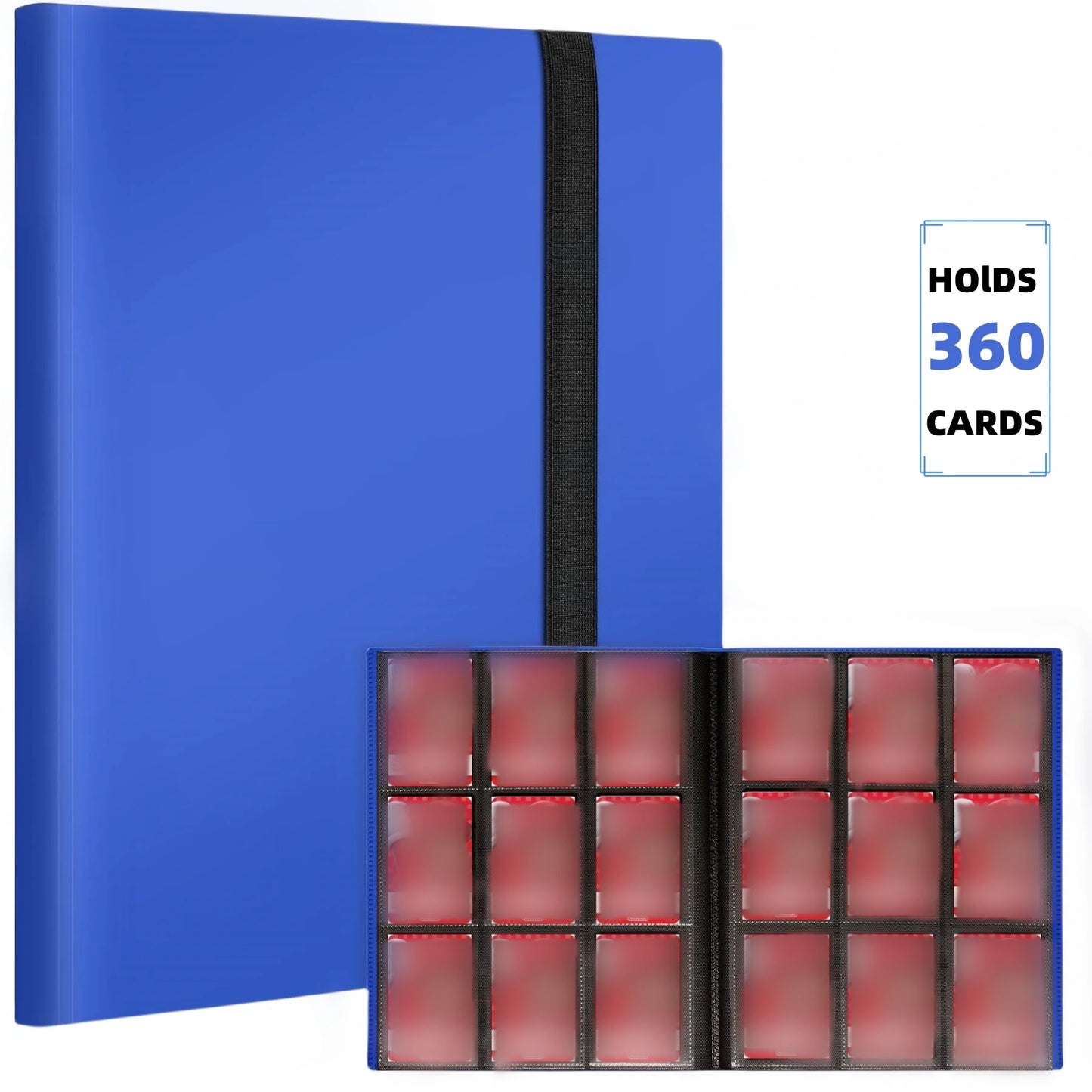 9 Pocket Trading Card Album Folder - 360 Side Loading Pocket Binder for Game Cards & Sports Cards